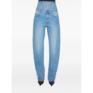 Mugler Blue Trousers - High-Waisted Trousers Women